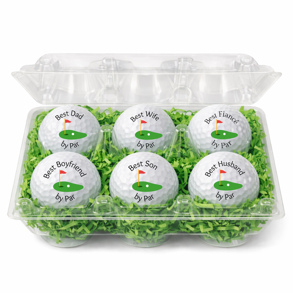 Best By Par Golf Balls Gift Set – Funny Golf Gift for Dad, Husband, Boyfriend, Wife, Son, Mom, Fiancé | 6 Pack Novelty Golf Balls