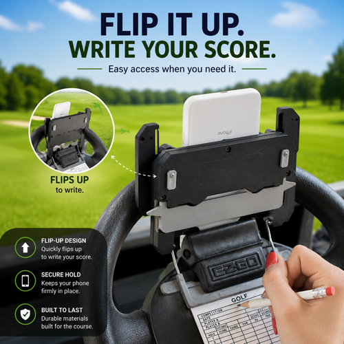 Golf Cart Steering Wheel Phone Mount - Monarch Golf Lab